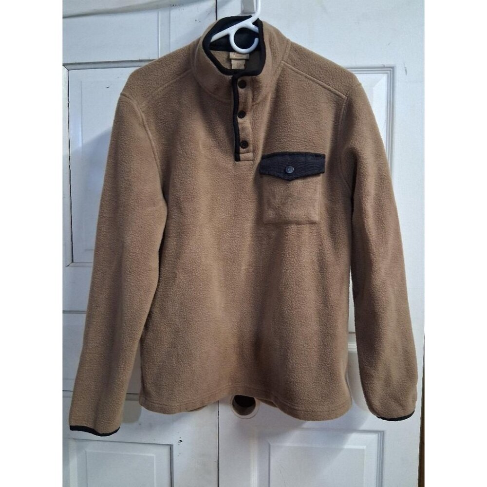 Telluride Clothing Co. Tan Fleece Pullover Jacket W/ Button Chest Pocket